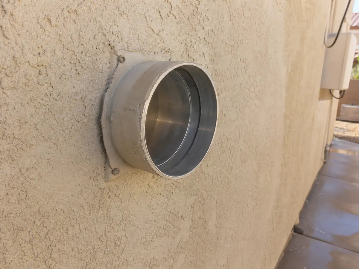 Clear dryer vent hood back in service — completed job in Petaluma, CA